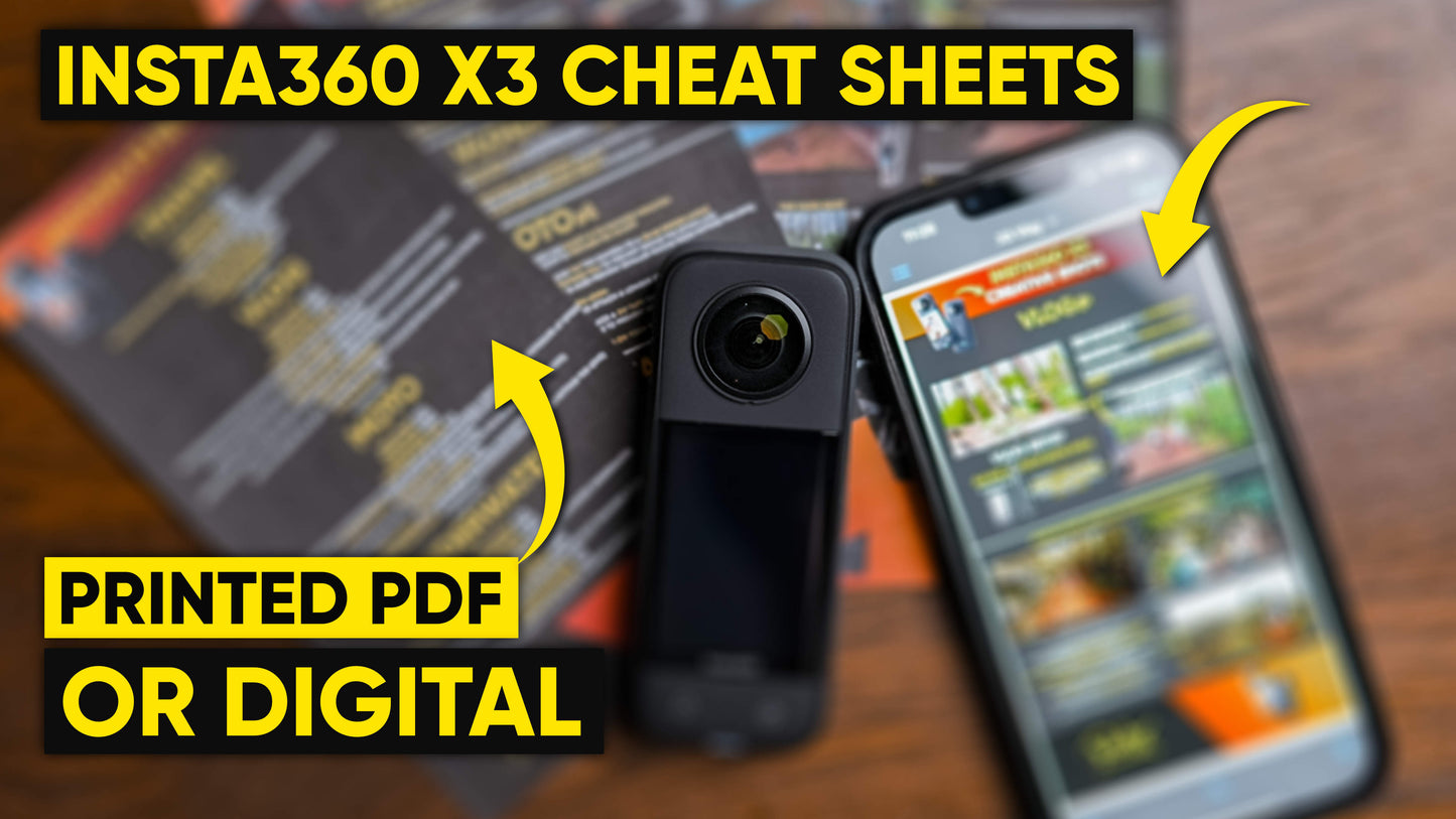 insta360 x3 cheat sheets